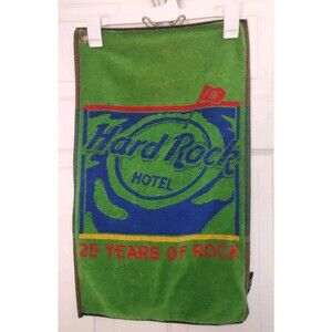 RARE Hard Rock Cafe 19th Hole Golf Towel 25 Years Christopher Hatton Cotton